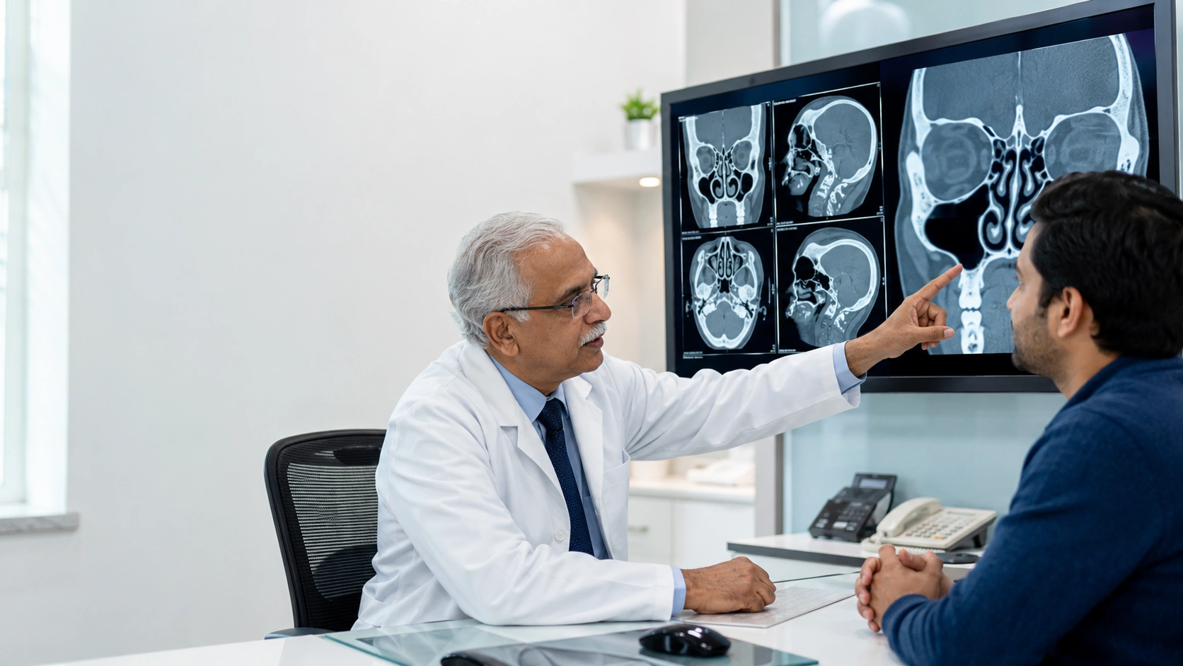CT scan review and treatment planning