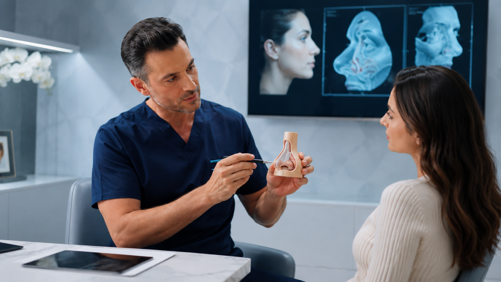 Rhinoplasty consultation with ENT surgeon