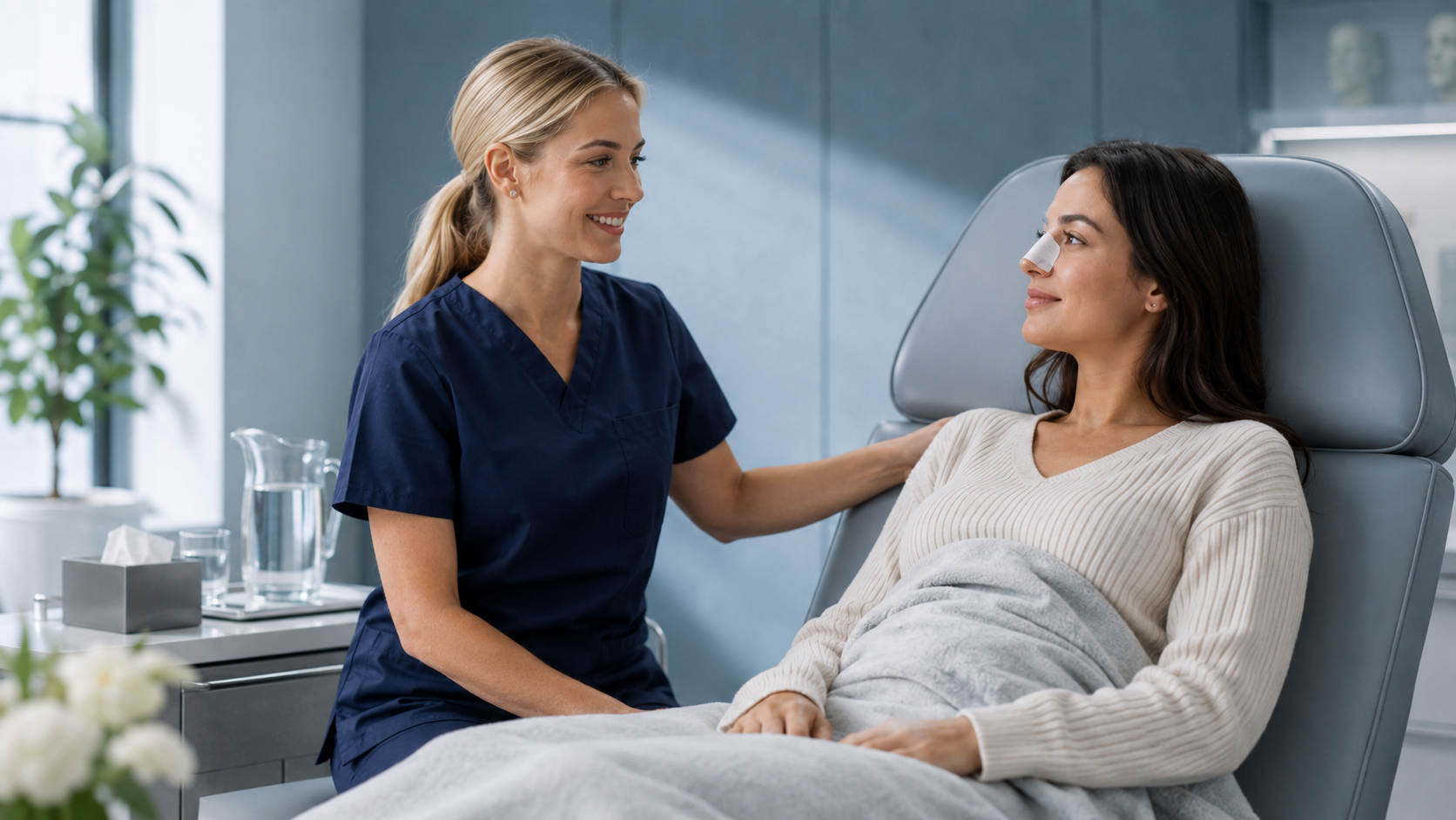 Rhinoplasty procedure in modern clinic