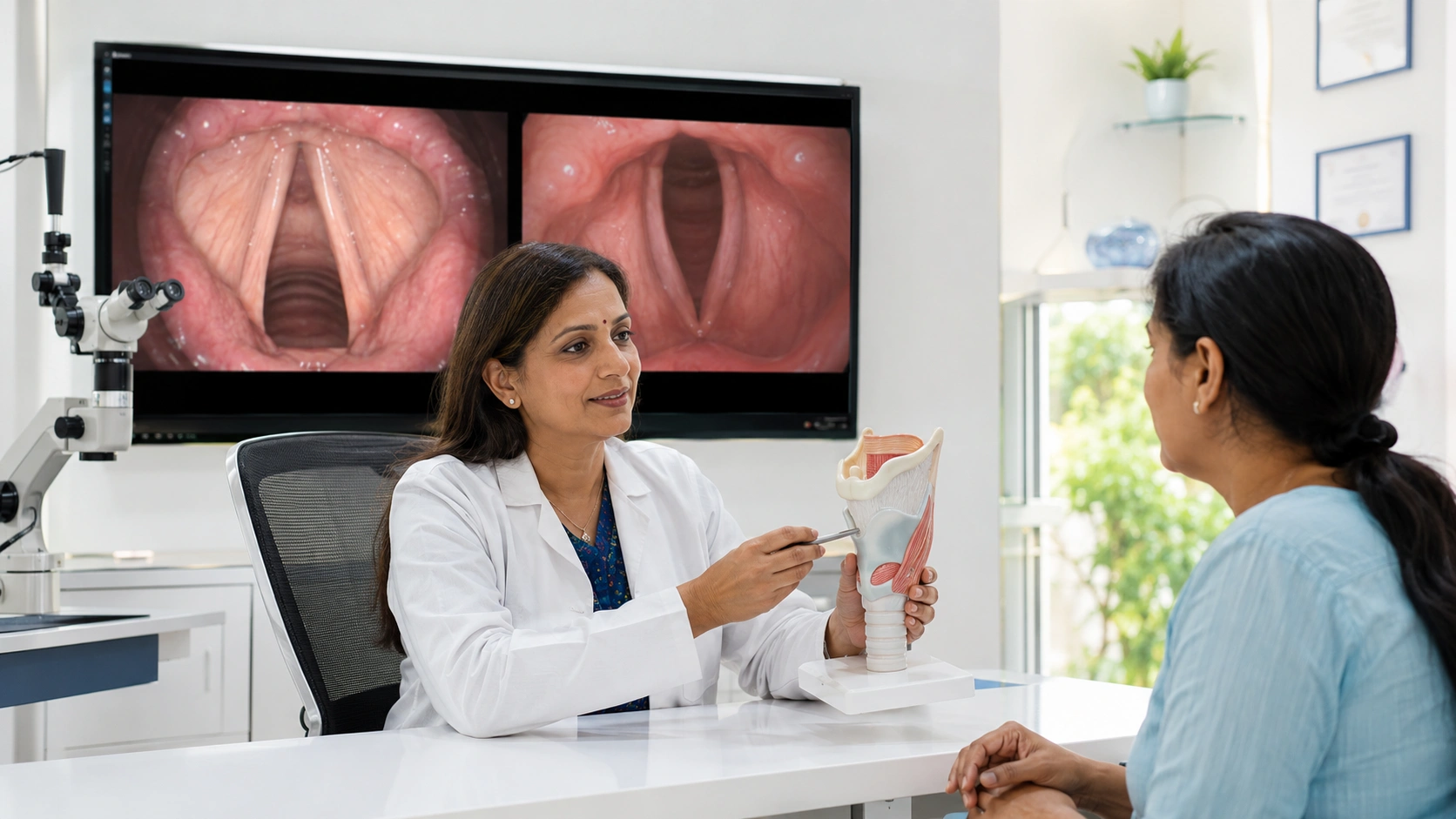 HD visualization during laryngeal surgery