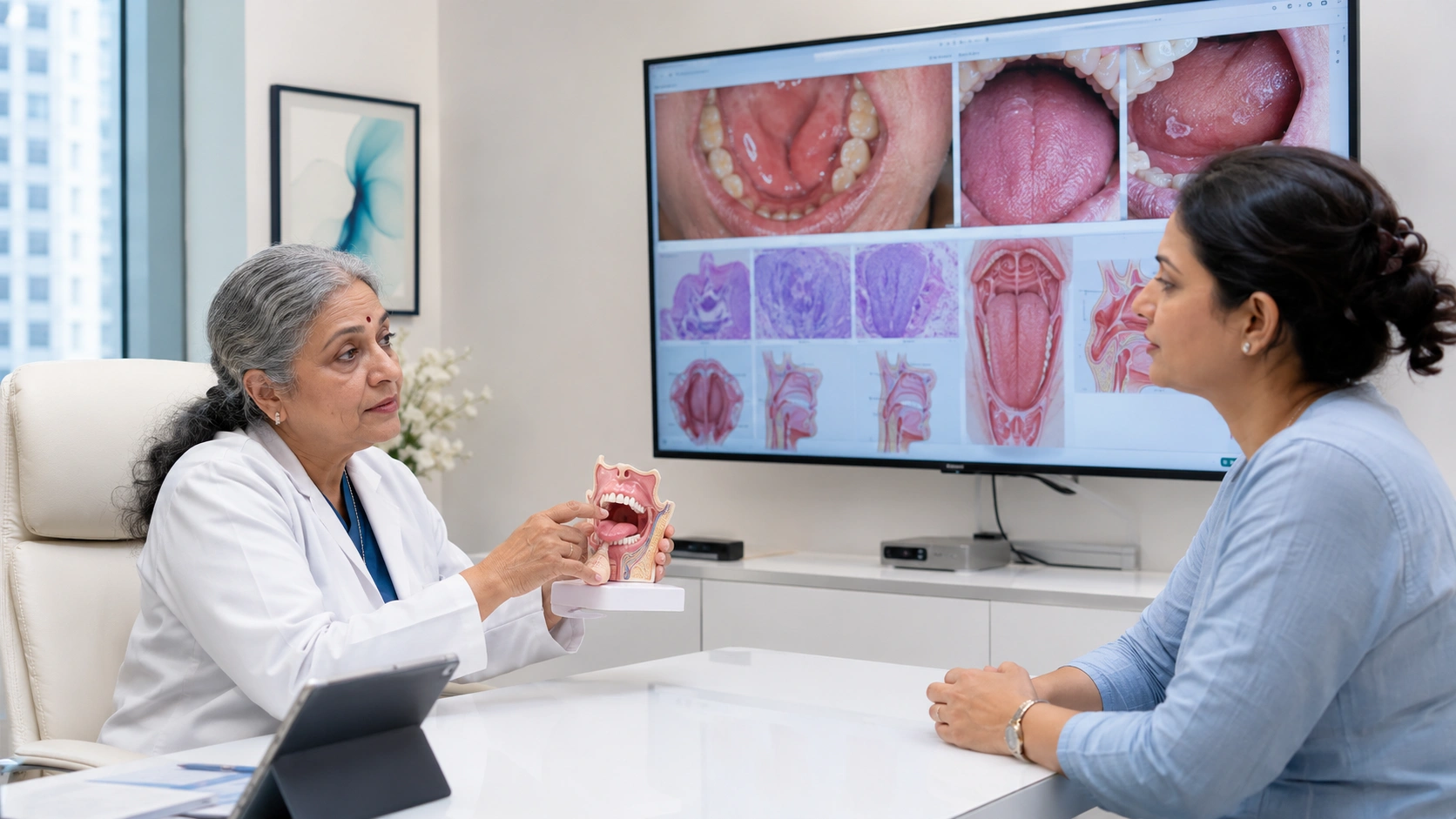 Pathology sample review after oral biopsy