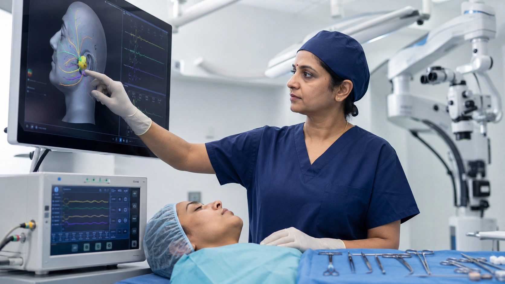 Facial nerve monitoring during parotid surgery