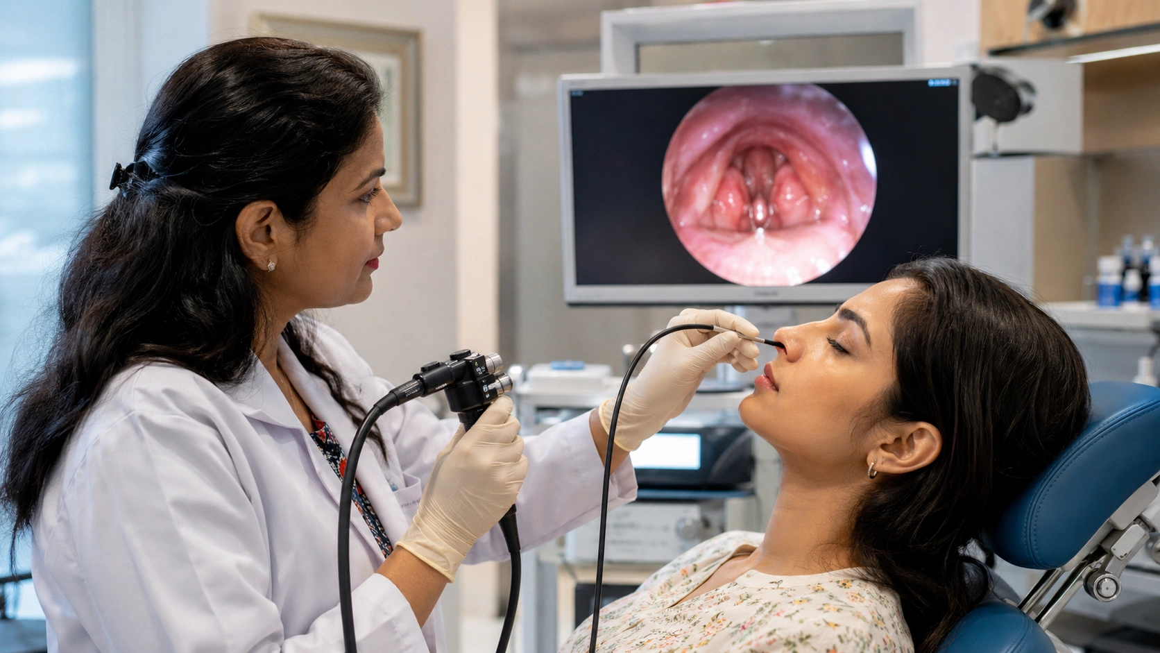 Endoscopic evaluation of tonsils and adenoids