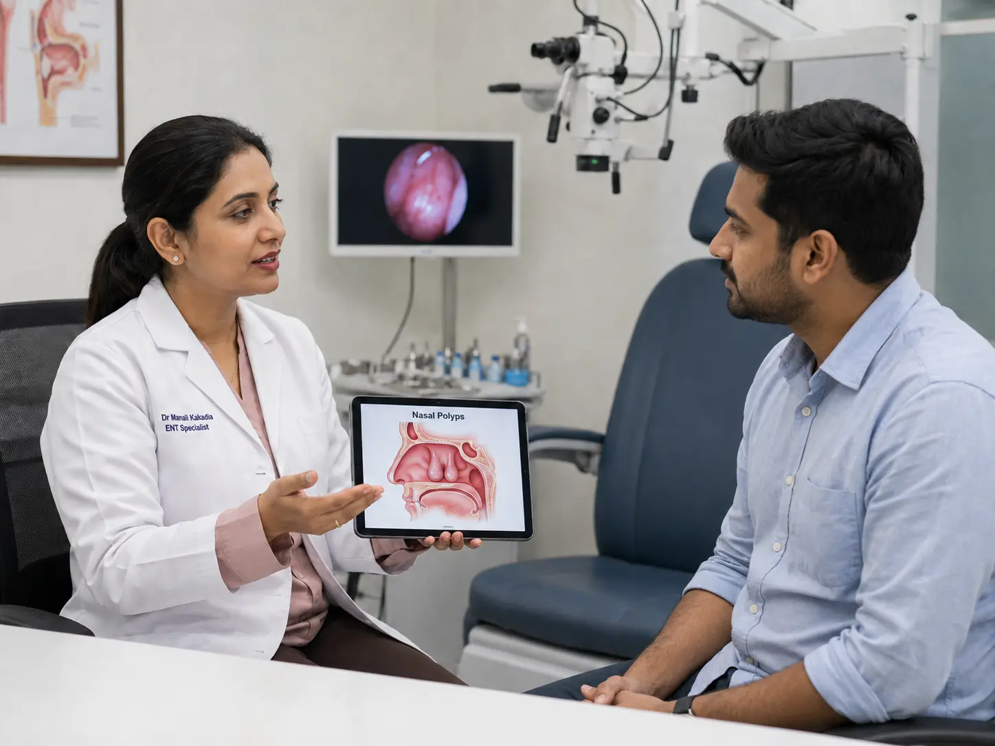 ENT consultation for nasal polyp symptoms