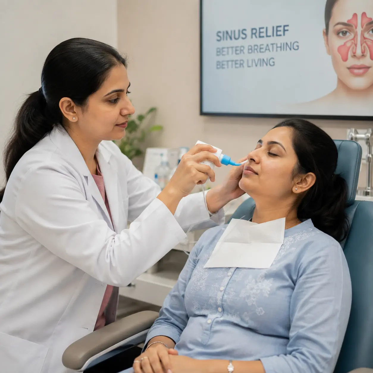 ENT examination for sinusitis symptoms